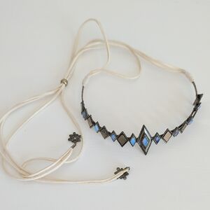 Free People Silver and Blue Geometric Headband